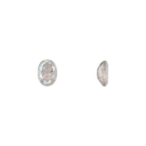 Labradorite 1pkg1, hand-cut faceted oval gem natural 7x5mm
