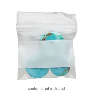 Bag, Tite-Lip&trade;, plastic, clear and white, 1x1-inch top zip with block. Sold per pkg of 1,000.