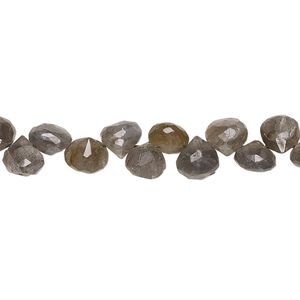 Labradorite 1pkg1, hand-cut top-drilled faceted teardrop bead natural 8 inch 6x4mm-7x5mm