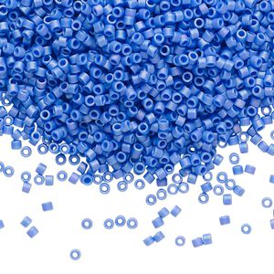 Seed bead, Delica&reg;, glass, pkg/7.5g, #11 round, opaque matte rainbow cyan blue (DB-1597).