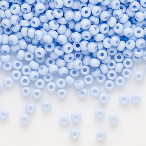 Seed bead, Preciosa Ornela, glass, opaque light blue, #8 rocaille. Sold per 50-gram pkg.