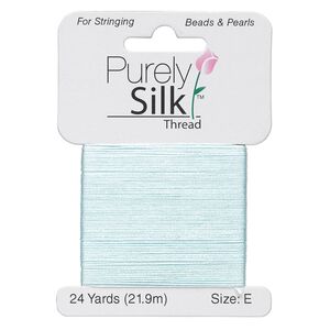 Thread, Purely Silk&trade;, turquoise blue, size E. Sold per 24-yard card.
