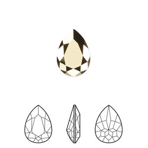 Fancy stone 1pkg144 crystal aurum foil back, Swarovski&reg;, 14x10mm pear 4320