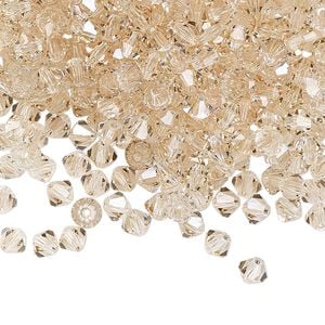 Bead 144pk crystal honey, Preciosa Czech crystal 4mm bicone