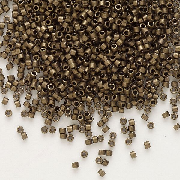 Seed bead, Delica&reg;, glass, pkg/250g, #11 round, opaque matte metallic dark bronze (DB-0322). image number 0