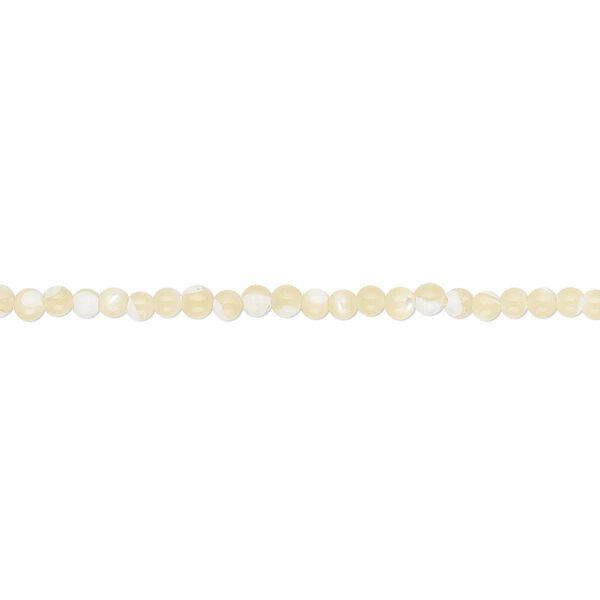 Mother-of-pearl shell 1pkg1, round bead natural 15.5 to 16 inch 2mm image number 0