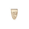 Bail, JBB Findings, fold-over, brass, 15.5x10.5mm shield with flowers, 13mm grip length. Sold individually. image number 0