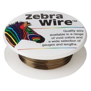 Wire, Zebra Wire&trade;, color-coated copper, antique bronze, round, 24 gauge. Sold per 20-yard spool.