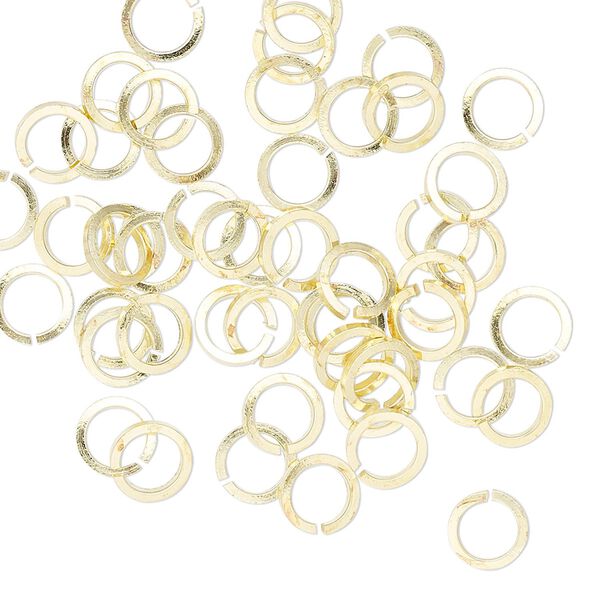 Jump ring 1pkg50 brass, 6mm hand-cut round / square wire, 19 gauge / 4.2mm inside diameter image number 0