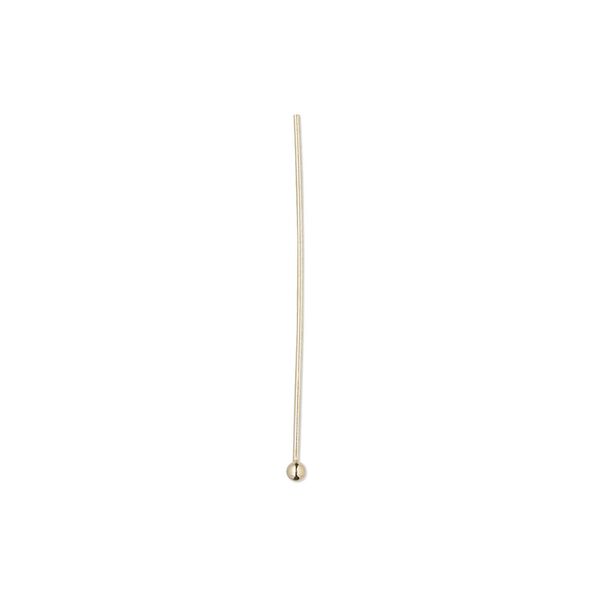 Head pin 1pkg4 14Kt gold-filled, 1 inch / 1.5mm ball tip, 24 gauge image number 0