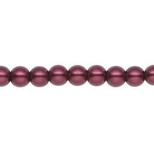 Pearl 1pk bordeaux, Celestial Crystal&reg; 6mm round 15.5-16 inch