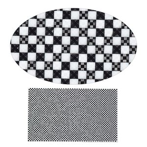 Adhesive sheet, My Style Deco Art&trade;, peel-off, resin and glue, black and white, 8 x 4-3/4 inch rectangle, 1.8mm thick with checker design. Sold individually.
