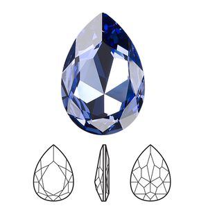 Fancy stone 1pk tanzanite foil back, Crystal Passions&reg; 30x20mm pear 4327
