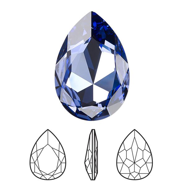 Fancy stone 1pk tanzanite foil back, Crystal Passions&reg; 30x20mm pear 4327 image number 0
