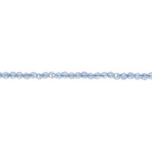 Glass 1pkg1, faceted round bead 14 inch transparent light blue AB 2mm