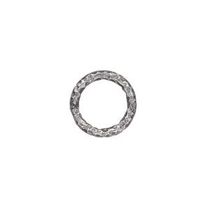 Jump ring 1pkg2 sterling silver, 12mm closed hammered round, 12 gauge / 9.2mm inside diameter / antiqued