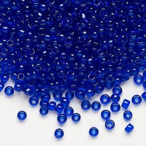 Seed bead, Dyna-Mites&trade;, glass, transparent cobalt, #8 round. Sold per 1/2 kilogram pkg.