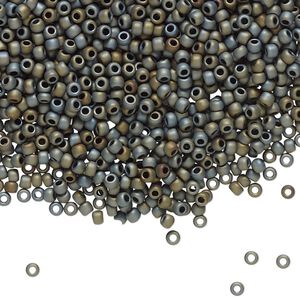 Seed bead, TOHO BEADS&reg;, glass, pkg/250g, #11 round, opaque matte iris grey (TR-11-613).