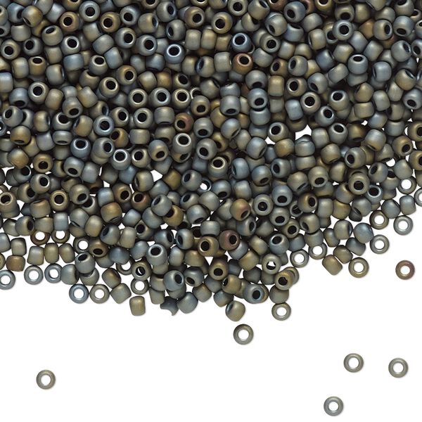 Seed bead, TOHO BEADS&reg;, glass, pkg/250g, #11 round, opaque matte iris grey (TR-11-613). image number 0