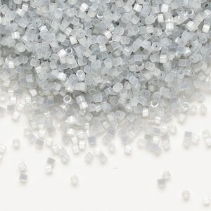 Seed bead, Delica&reg;, glass, pkg/50g, #11 round, opaque silk satin inside dyed color shadow grey (DB-1816).