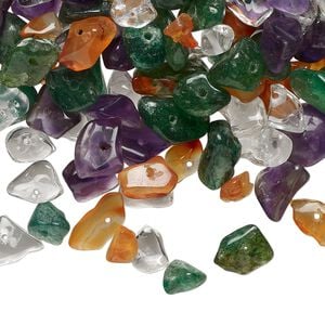 Multi-gemstone 1pkg1, tumbled chip bead small to medium, approx. 400 beads