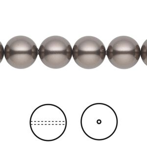 Pearl 100pk brown, Swarovski&reg; 10mm round 5810