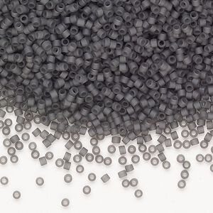 Seed bead, Miyuki Delica&reg;, glass, pkg/7.5g, #11 round, opaque matte glazed luster grey.