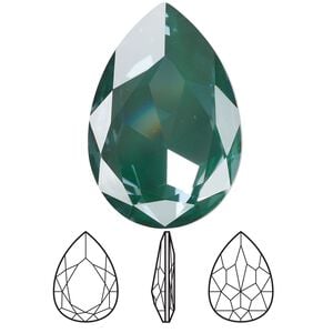 Fancy stone 1pk crystal pine green ignite LacquerPRO, Crystal Passions&reg; 30x20mm pear 4327