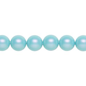 Pearl 250pk iridescent light turquoise, Swarovski&reg; 8mm round 5810