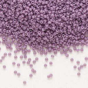 Seed bead, Miyuki, glass, pkg/250g, #15 rocaille, Duracoat&reg; opaque outside dyed dark orchid, (RR-4489).