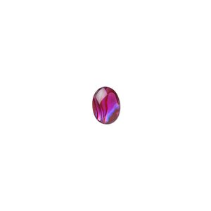Cabochon, paua shell (dyed / coated), pink, 8x6mm calibrated oval, Mohs hardness 3-1/2. Sold per pkg of 10.