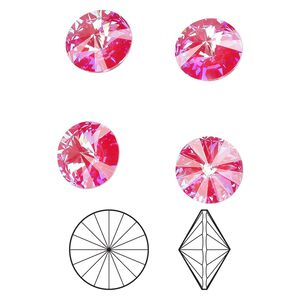 Chaton 48pk crystal royal red DeLite, Crystal Passions&reg; 12mm rivoli 1022