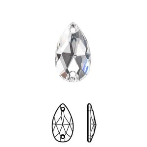 Sew-on 2pk crystal foil back, Crystal Passions&reg; 18x10.5mm pear 3230
