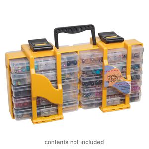 Organizer, Need A Bead Now&trade;, black and yellow, 8 x 15 x 4-1/2 inches, 52 compartments. Sold individually.