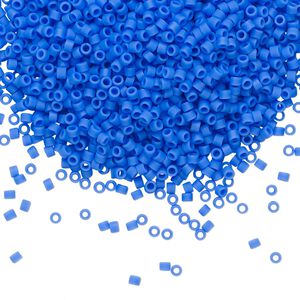 Seed bead, Delica&reg;, glass, pkg/50g, #11 round, opaque matte cyan blue (DB-1588).