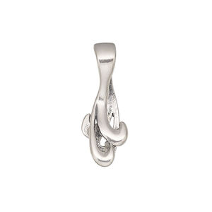 Bail, JBB Findings, ice-pick, antiqued sterling silver, 26x9mm double curve design with loop, 8.5mm grip length. Sold individually.