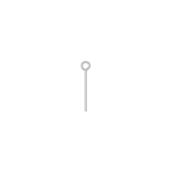 Eye pin 1pkg50 sterling silver, 0.5 inch, 24 gauge image number 0