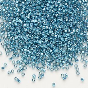 Seed bead, Delica&reg; 1pkg50g glass, #11 round, opaque galvanized dark aqua / outside dyed (DB-0427)