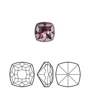 Fancy stone 48pk iris foil back, Swarovski&reg; 10mm magical square 4460