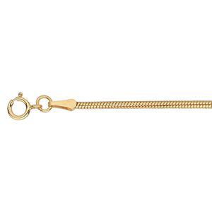 Chain 1pkg1 14Kt gold-filled snake, 1.5mm / springring clasp, Gossamer&trade; 16 inch