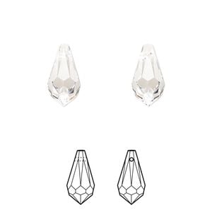 Drop 24pk crystal, Crystal Passions&reg; 13x6.5mm pendant teardrop 6000
