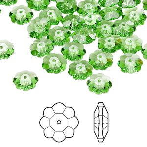 Margarita flower 12pk peridot, Crystal Passions&reg; 8x3mm 3700