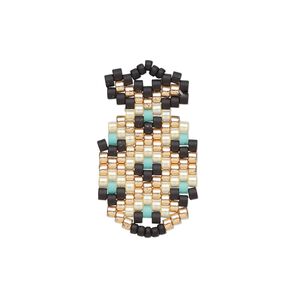 Link, Creative Touch, glass, multicolored, 26x15mm double-sided pineapple. Sold individually.