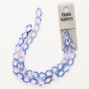 Chain 1pkg1 curb, 11mm, purple / light purple aluminum 17 inch