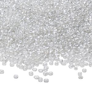 Seed bead, Ming Tree&trade;, glass, pkg/1 pound, #11 round, translucent luster clear.