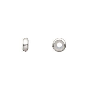 Bead keeper 1pkg2 sterling silver, 7x3mm rondelle, clear silicone