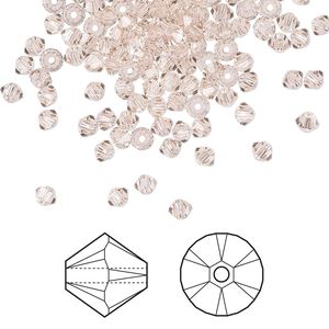 Bead 1440pk vintage rose, Swarovski&reg; 3mm XILION bicone 5328