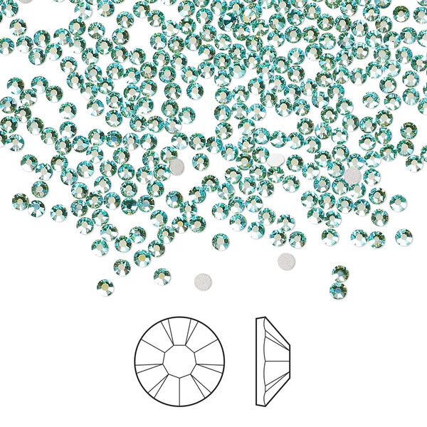 Flat back 144pk Caribbean Sea AB foil back, Preciosa MAXIMA Czech crystal rhinestone 1.7-1.9mm chaton rose round SS5 image number 0