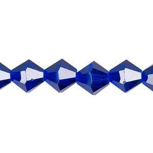 Bead 1pk translucent cobalt blue, Celestial Crystal&reg; 10mm bicone 8 inch