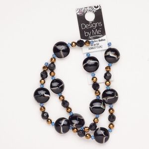 Bead acrylic lampworked glass 1pk 4x3mm-17mm mixed shapes, opaque translucent mixed colors 15.5-16 inch